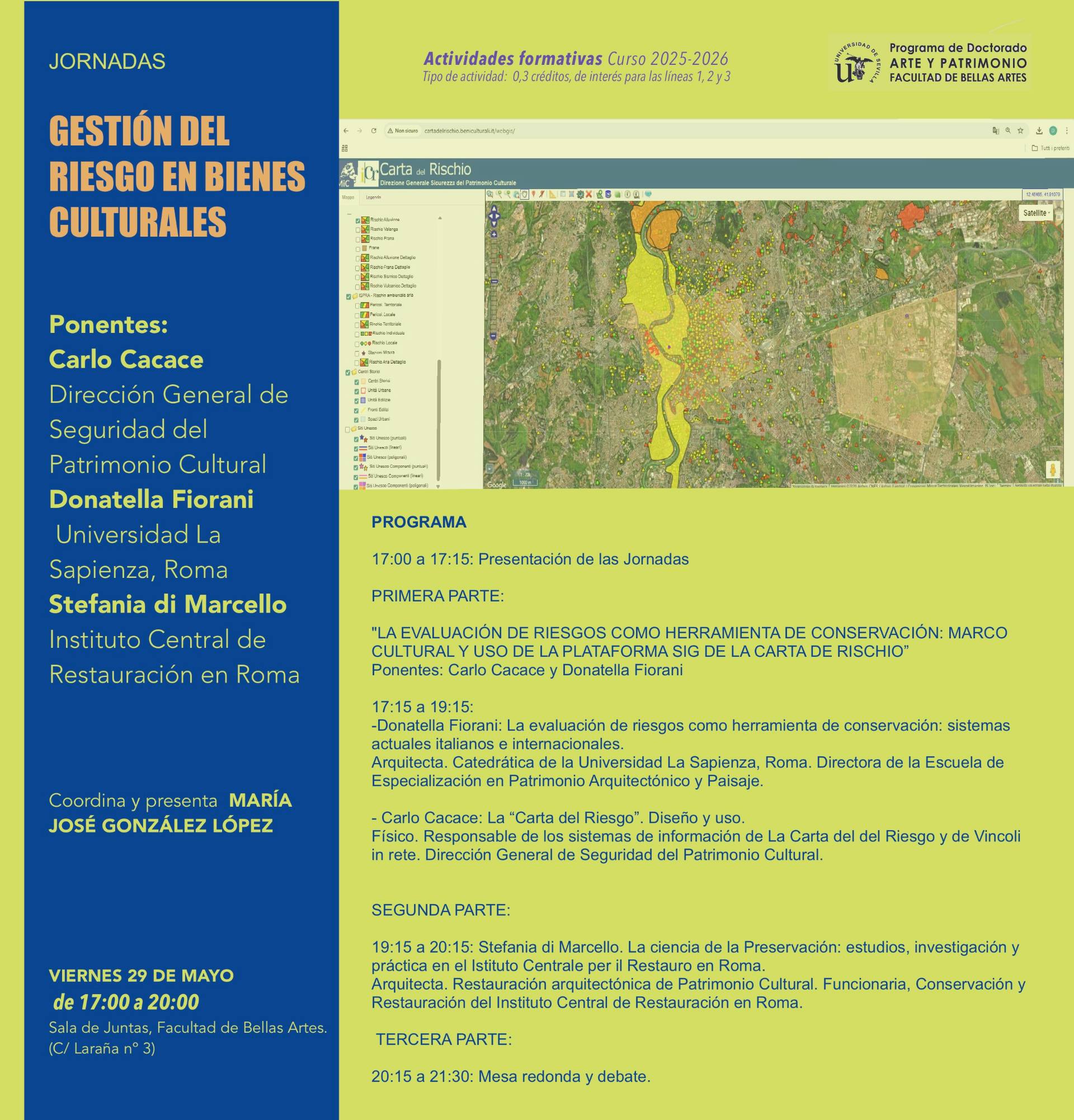 La Facultad de Bellas Artes acoge unas Jornadas sobre Gestión del Riesgo en Bienes Culturales