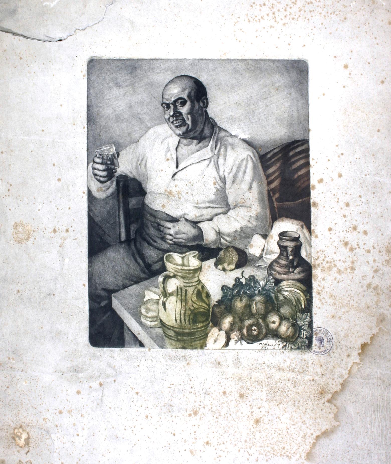 Retrato de hombre con bodegón