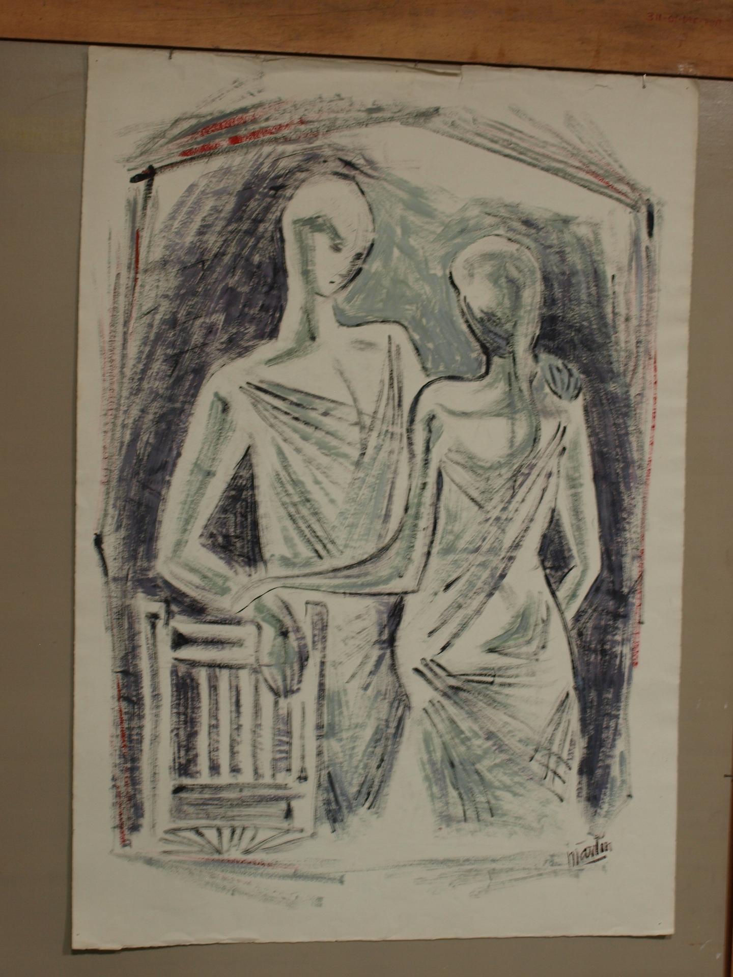 Dos figuras conversando